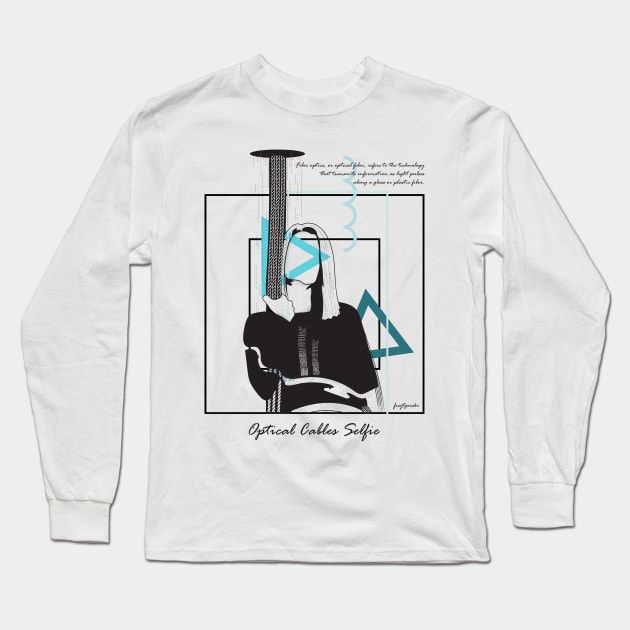 Optical Cables Selfie version 8 Long Sleeve T-Shirt by Frajtgorski